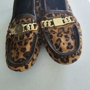 Rockport Loafers Women's Sz 7.5 Walkability Adiprene By Adidas Animal Print Gold